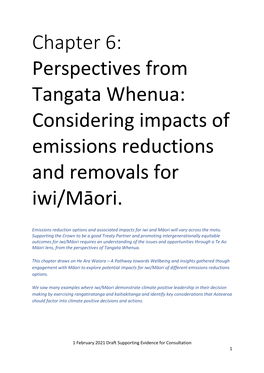 Perspectives from Tangata Whenua: Considering Impacts of Emissions Reductions and Removals for Iwi/Māori