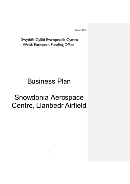 Business Plan Snowdonia Aerospace Centre, Llanbedr Airfield