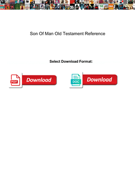 Son of Man Old Testament Reference