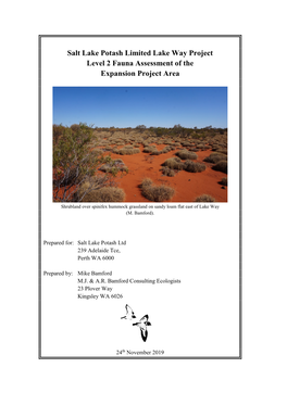 Salt Lake Potash Limited Lake Way Project Level 2 Fauna Assessment of the Expansion Project Area