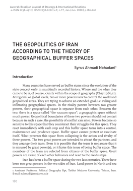 The Geopolitics of Iran According to the Theory of Geographical Buffer Spaces