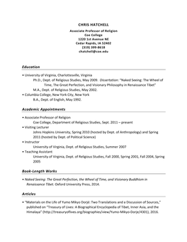 Chris Hatchell Resume