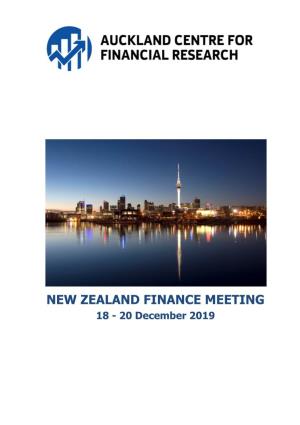 NEW ZEALAND FINANCE MEETING 18 - 20 December 2019 KIA ORA and WELCOME