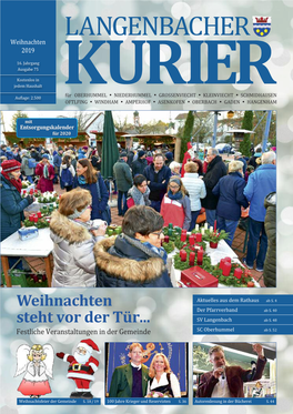 Langenbacher Kurier Impressu M/ Editorial Es Ist Das Herz, Das Gibt