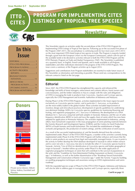 Programme for Implementing CITES Listings of Tropical Tree Species