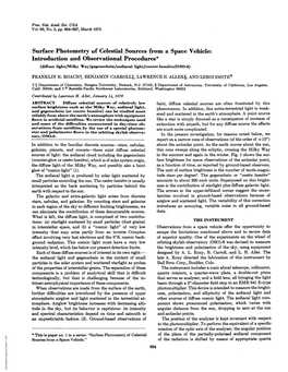 Surface Photometry of Celestial Sources from a Space Vehicle