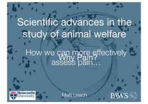 Scientific Advances in the Study of Animal Welfare