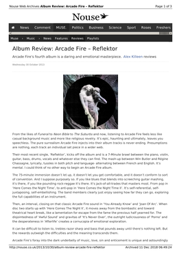 Album Review: Arcade Fire – Reflektor | Nouse