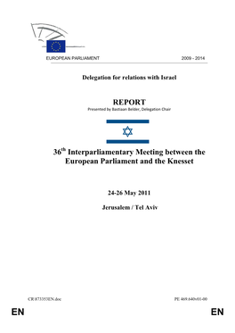 REPORT 36 Interparliamentary Meeting Between the European