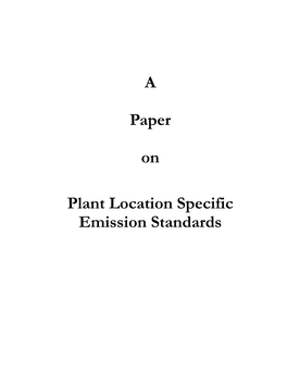 Plant Location Specific Emission Standards for Thermal Power Plant