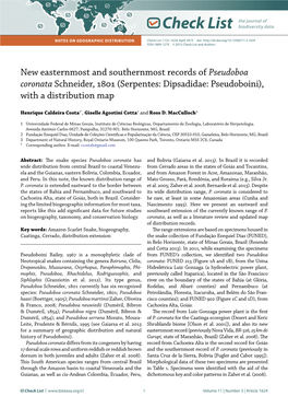 Pdf/Acbi/V35n99/V35n99a5.Pdf New World Dipsadidae (Serpentes: Colubroidea): a Reappraisal