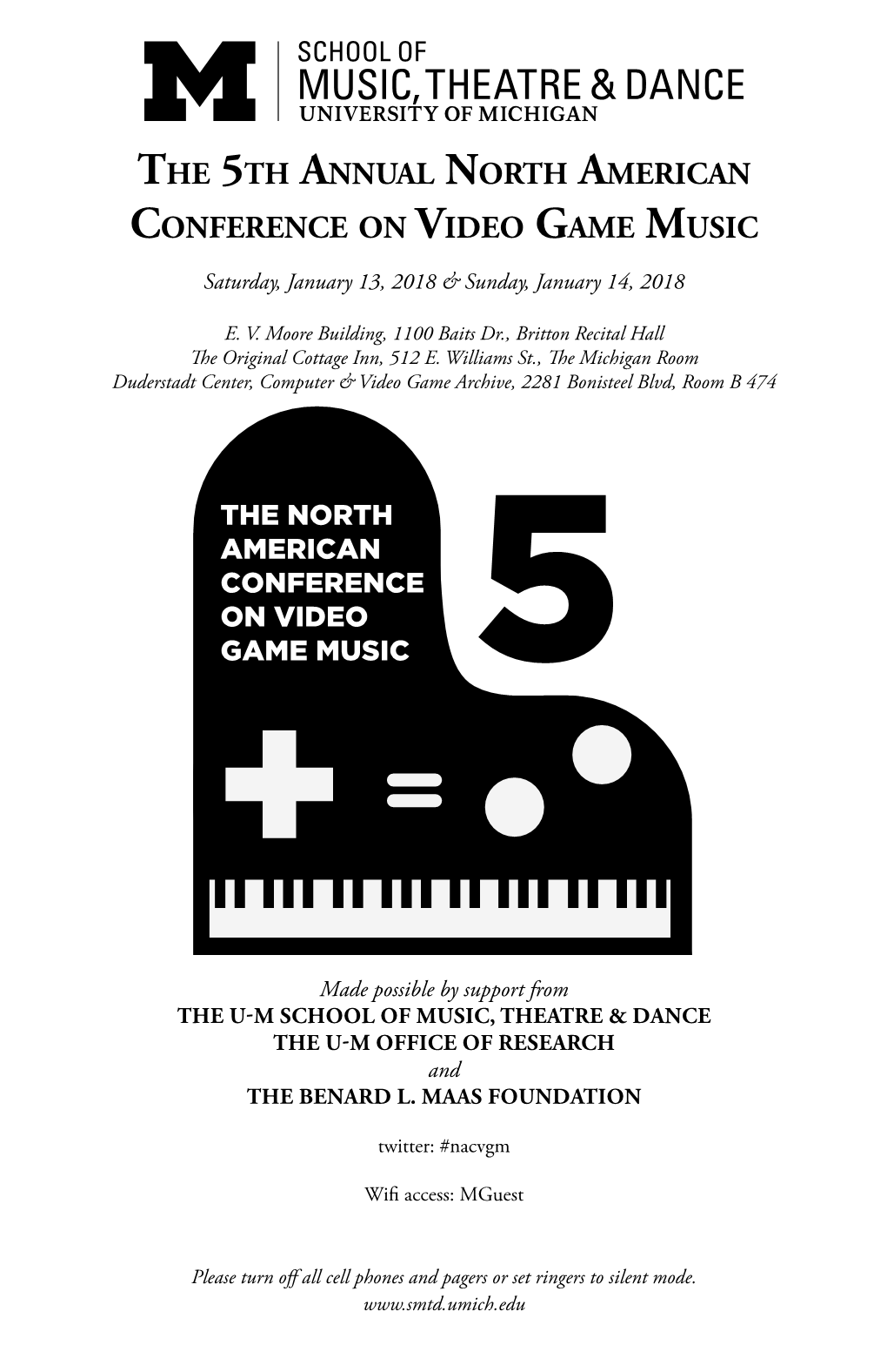 The 5Th Annual North American Conference on Video Game Music