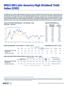 MSCI EM Latin America High Dividend Yield Index (USD) (NET)