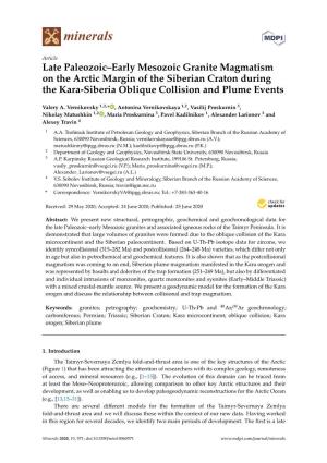 Late Paleozoic–Early Mesozoic Granite Magmatism on the Arctic Margin of the Siberian Craton During the Kara-Siberia Oblique Collision and Plume Events