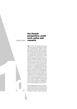 The Finnish Perspective: Youth Work, Policy and Research 120