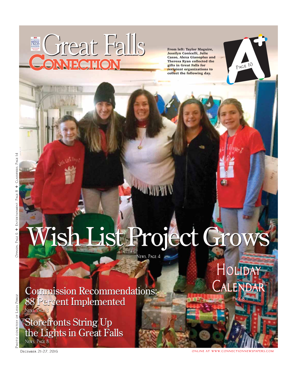Great Fallsfalls Casso, Alexa Gianoplus and Theresa Ryan Collected the Gifts in Great Falls for Recipient Organizations to Page 10 Collect the Following Day
