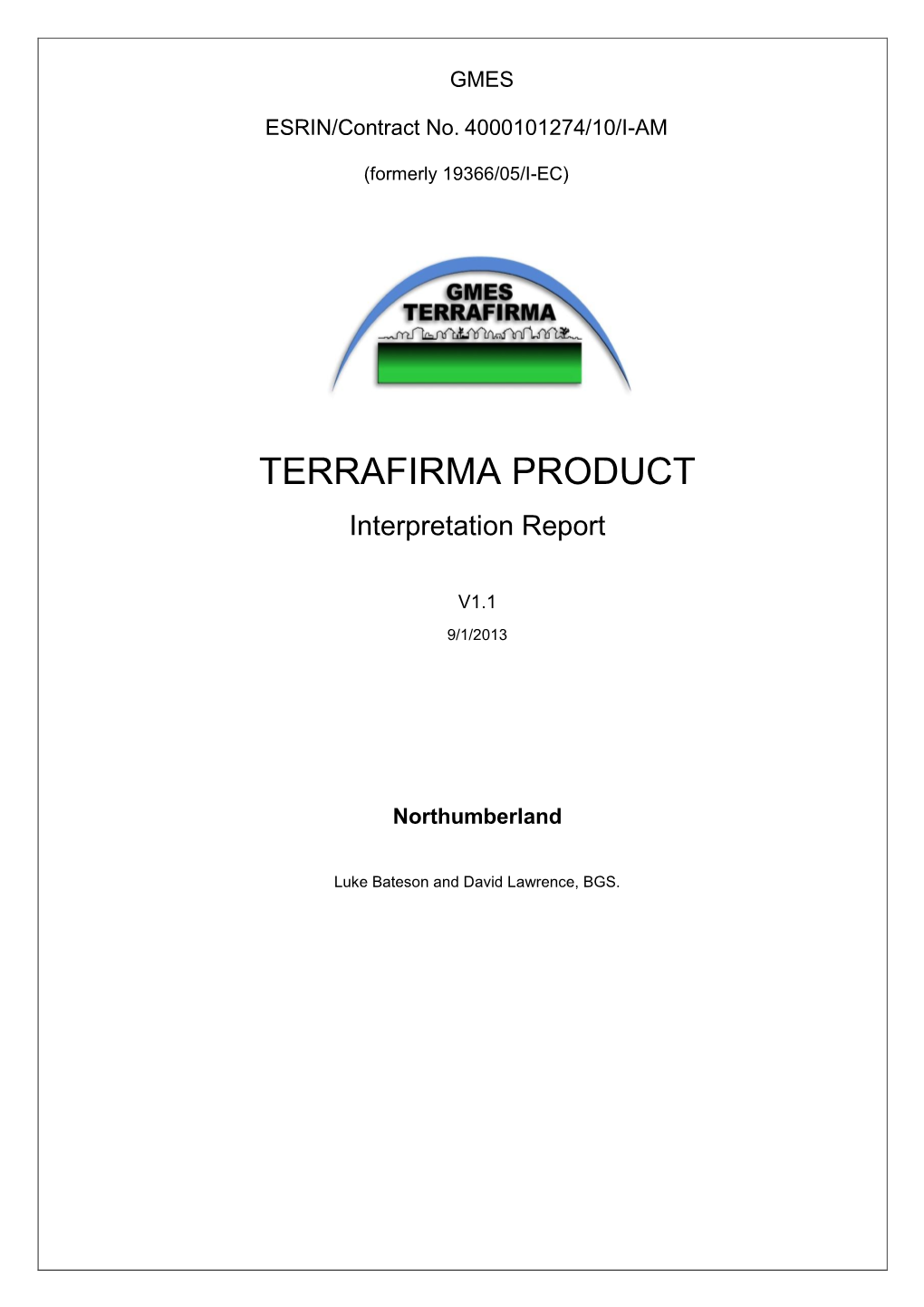 TERRAFIRMA PRODUCT Interpretation Report