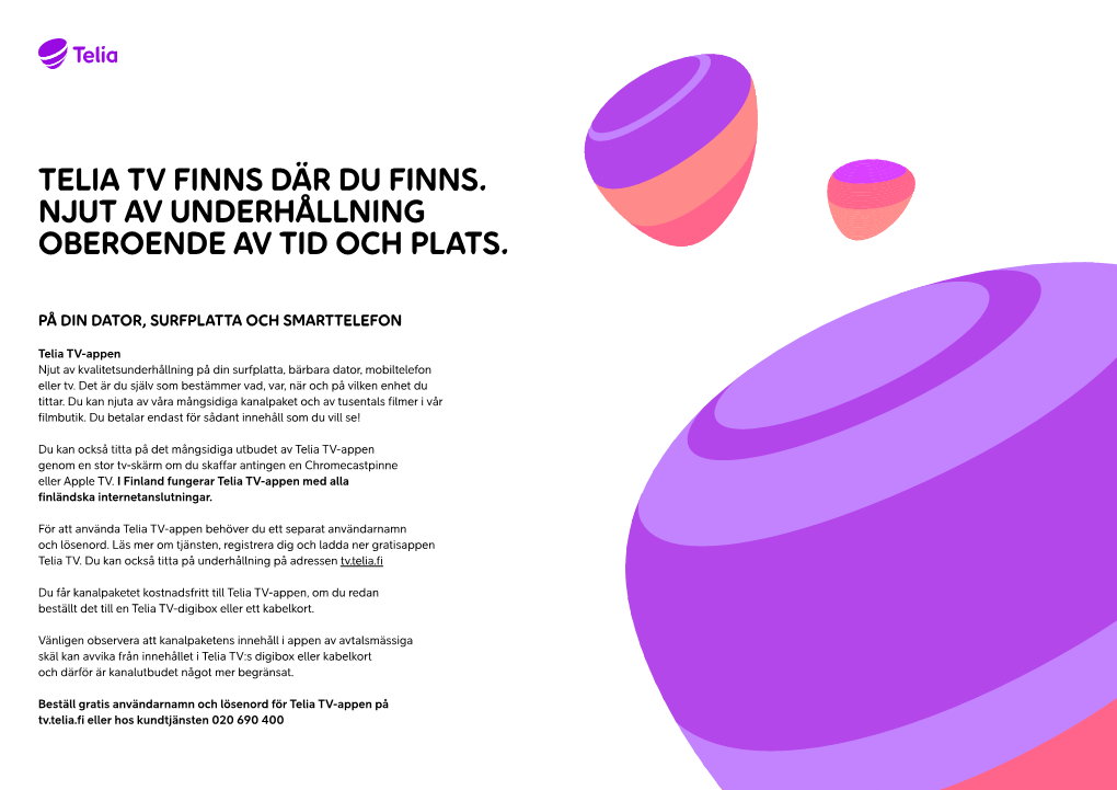 Telia Tv Finns Där Du Finns. Njut Av Underhållning Oberoende Av Tid Och Plats