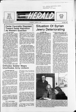 Situation of Syrian Jewry Deteriorating