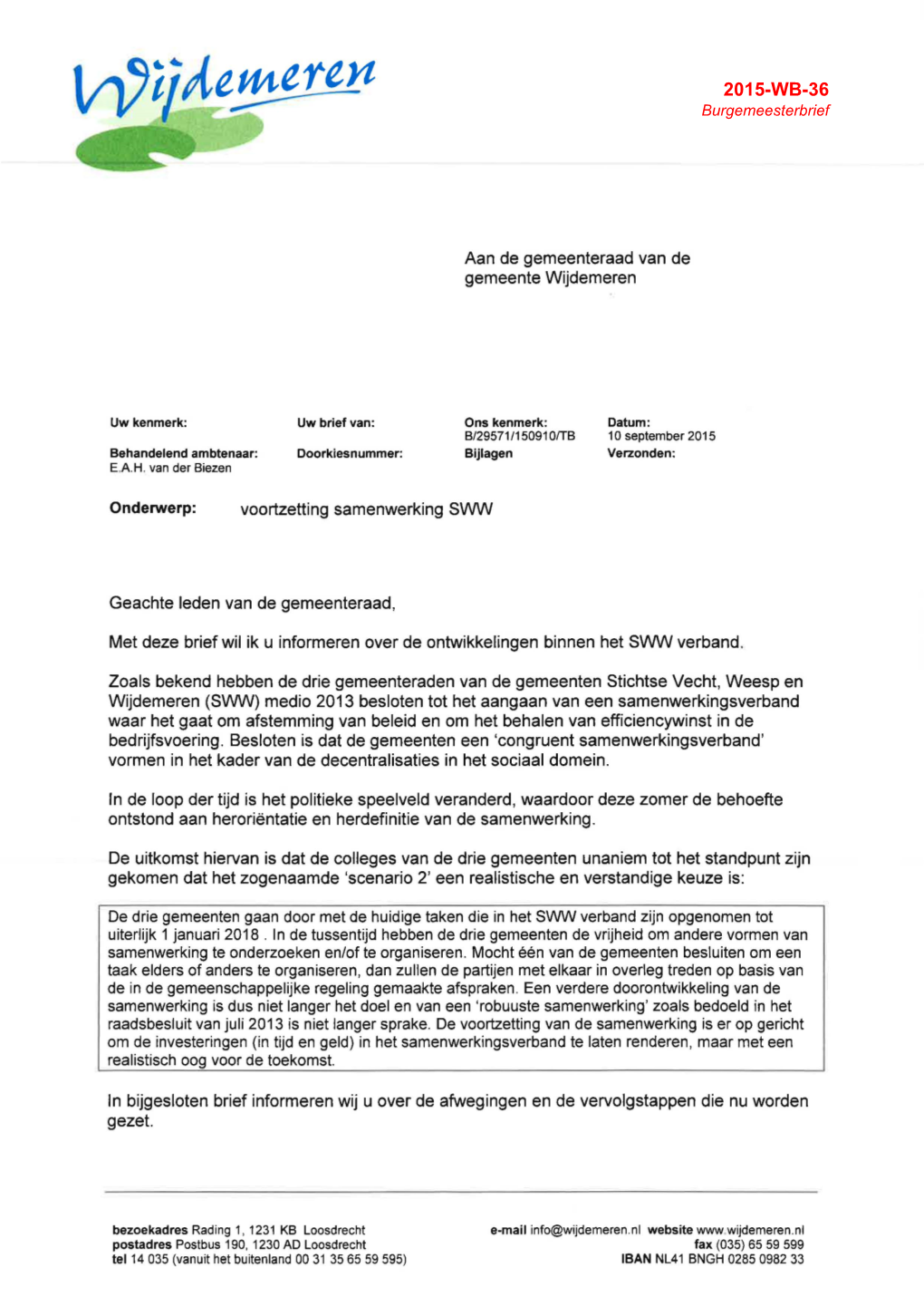 Stekker Uit SWW Burgemeestersbrief Op 10 Sept 2015