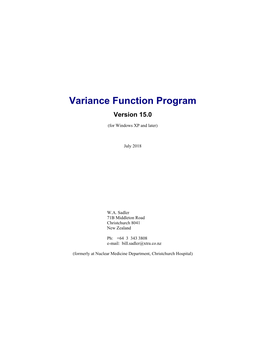Variance Function Program