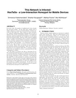This Network Is Infected: Hostage - a Low-Interaction Honeypot for Mobile Devices