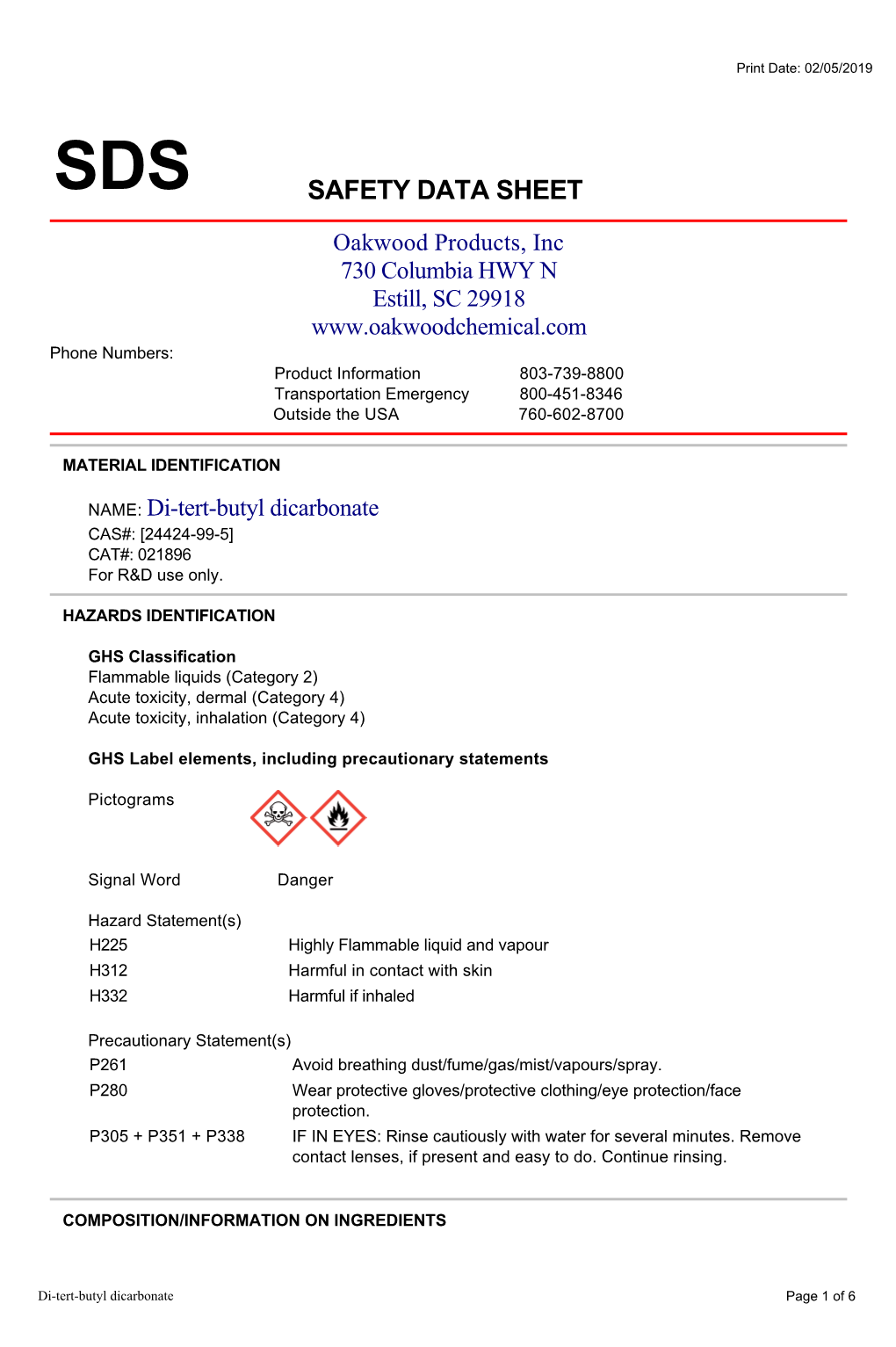 Safety Data Sheet