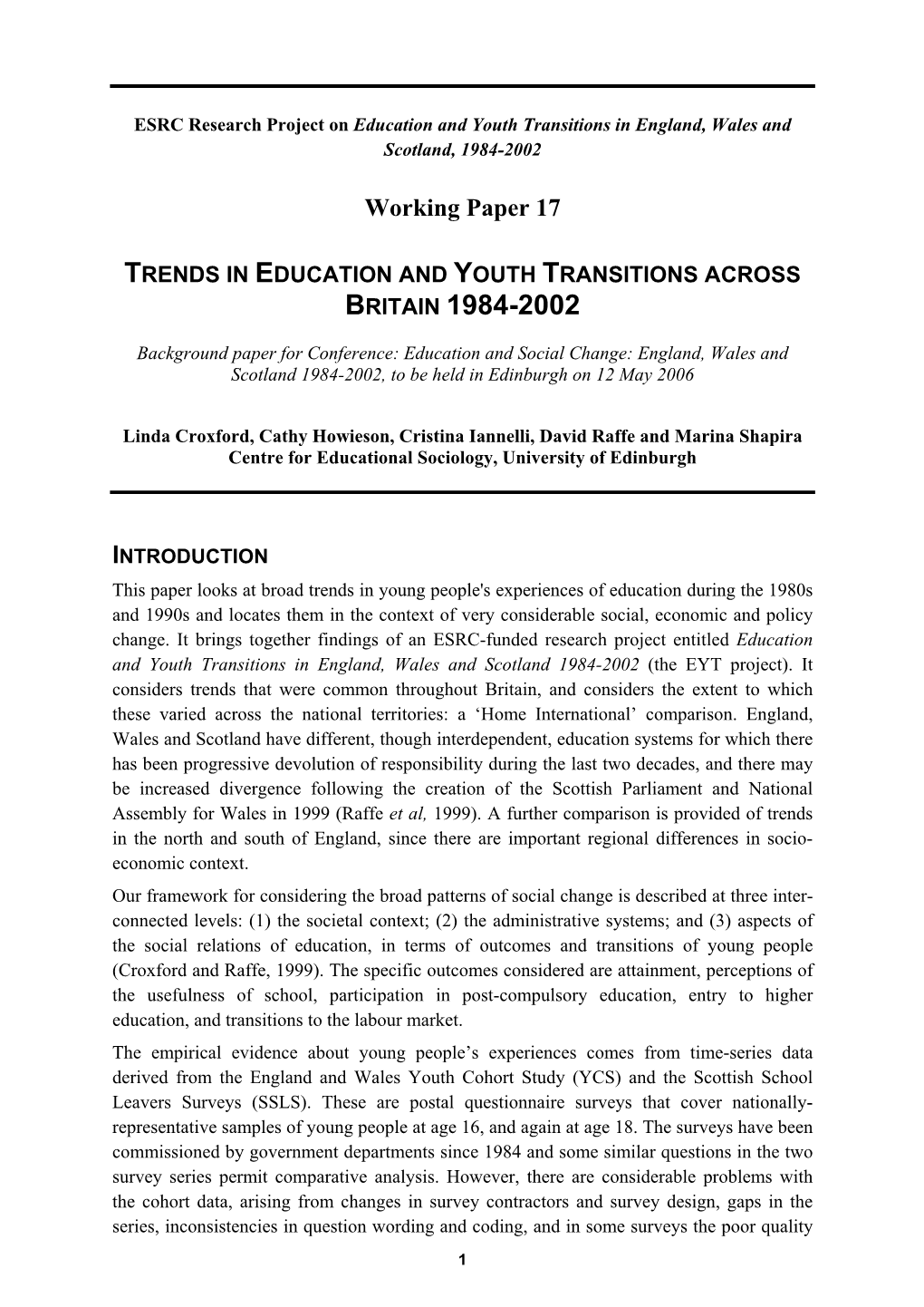 Young People's Experience of Compulsory Schooling in England