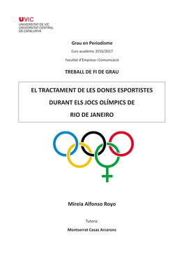 El Tractament De Les Dones Esportistes Durant Els Jocs Olímpics De Rio De Janeiro
