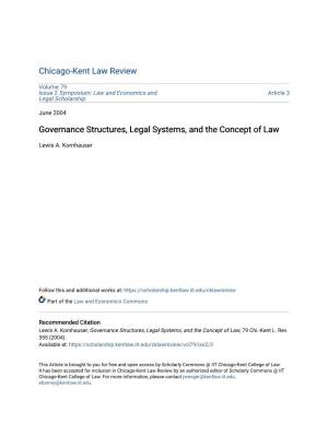 Governance Structures, Legal Systems, and the Concept of Law