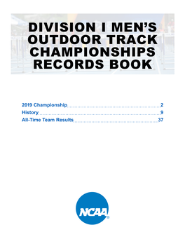 Division I Men's Outdoor Track Championships Records Book