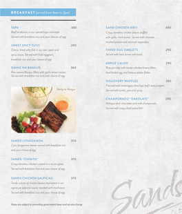 Sands Menu1d Reprice-View Only