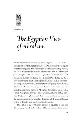 The Egyptian View of Abraham