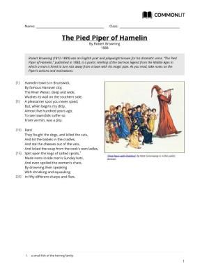 Commonlit | the Pied Piper of Hamelin