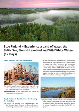 Blue Finland – Experience a Land of Water, the Baltic Sea, Finnish Lakeland and Wild White Waters (12 Days)