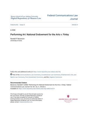 National Endowment for the Arts V. Finley