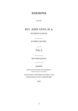 Sermons of John Venn