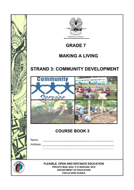 Grade 7 Making a Living Strand 3: Community Development