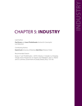 Chapter5- Canada in a Changing Climate: Sector Perspectives On