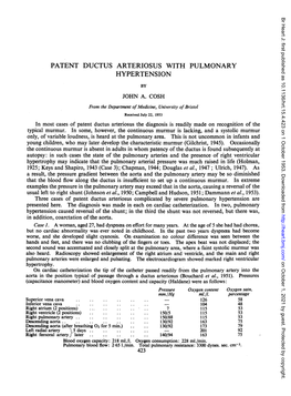 Patent Ductus Arteriosus with Pulmonary Hypertension by John A