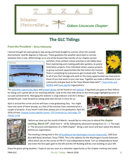 The GLC Tidings - March 2018 1