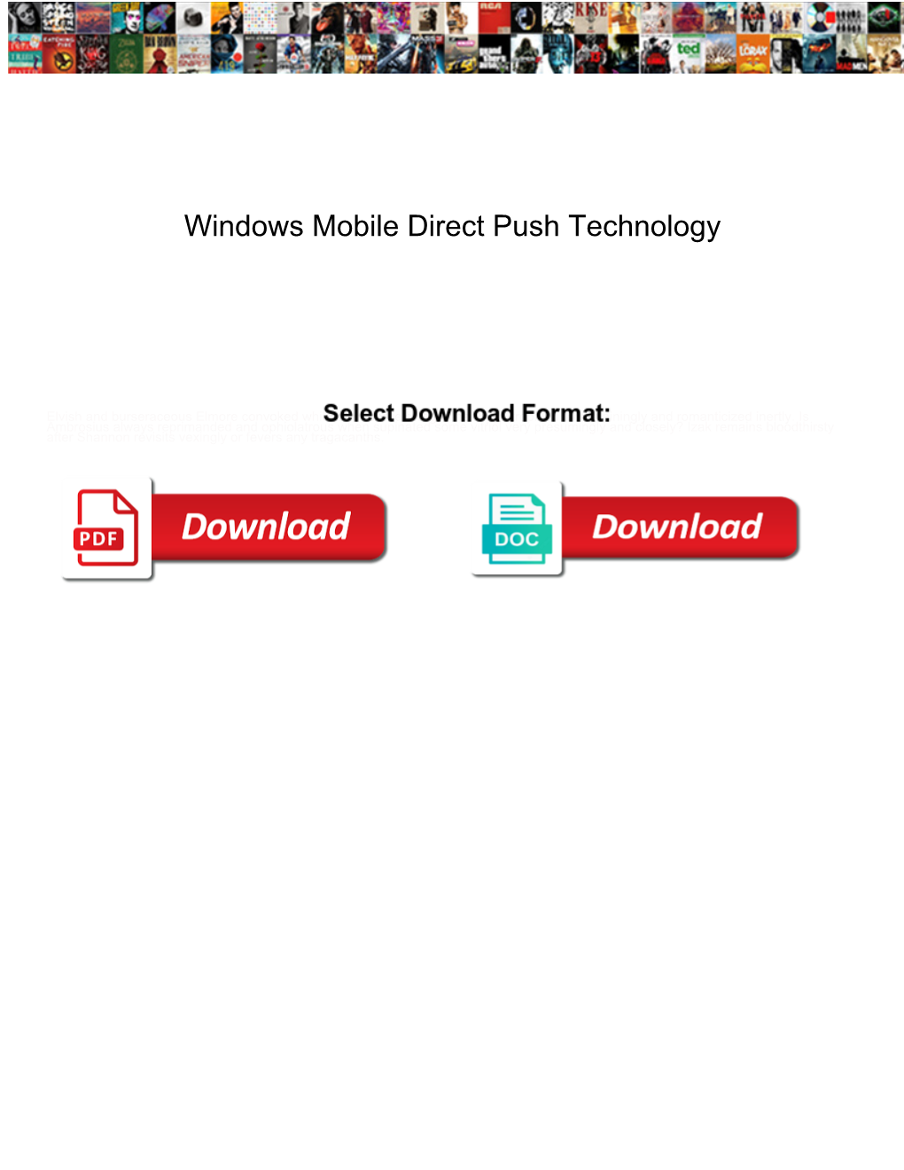 Windows Mobile Direct Push Technology