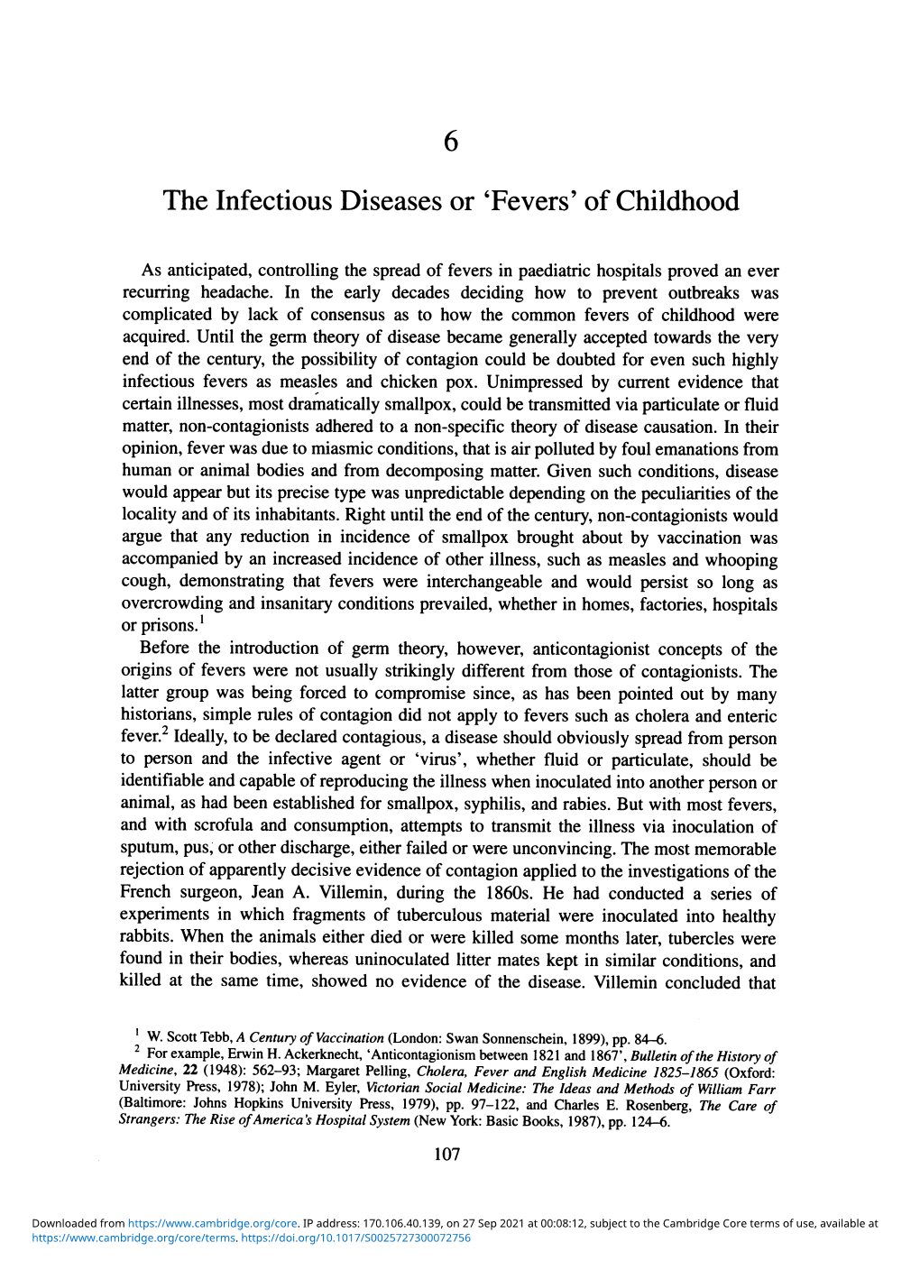The Infectious Diseases Or 'Fevers' of Childhood