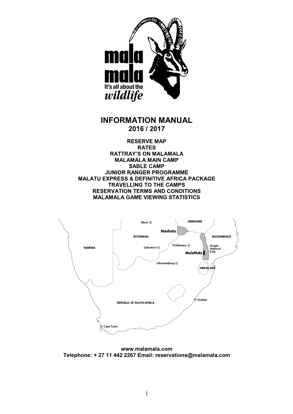Malamala Game Reserve (Pty) Ltd - Vat # 4010146332