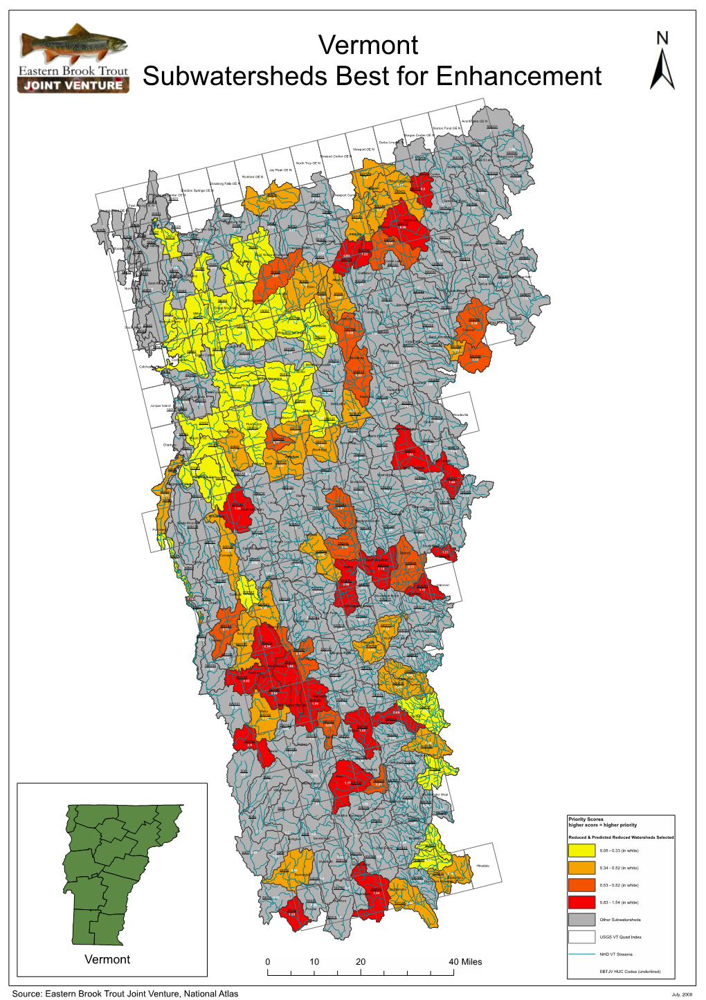 Vermont Subwatersheds Best for Enhancement