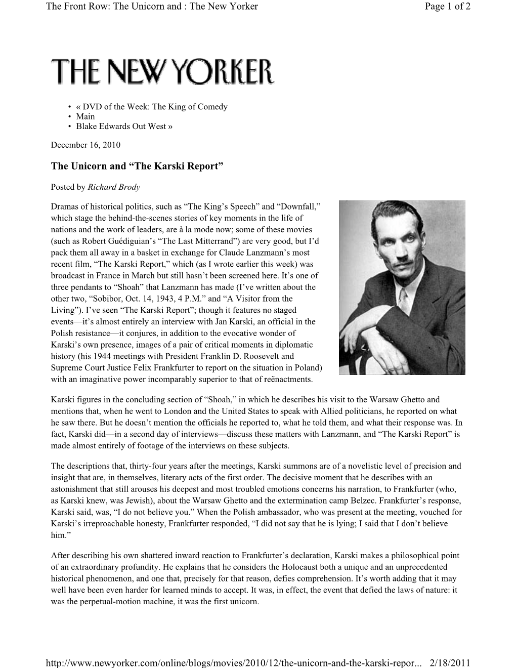 The Karski Report”