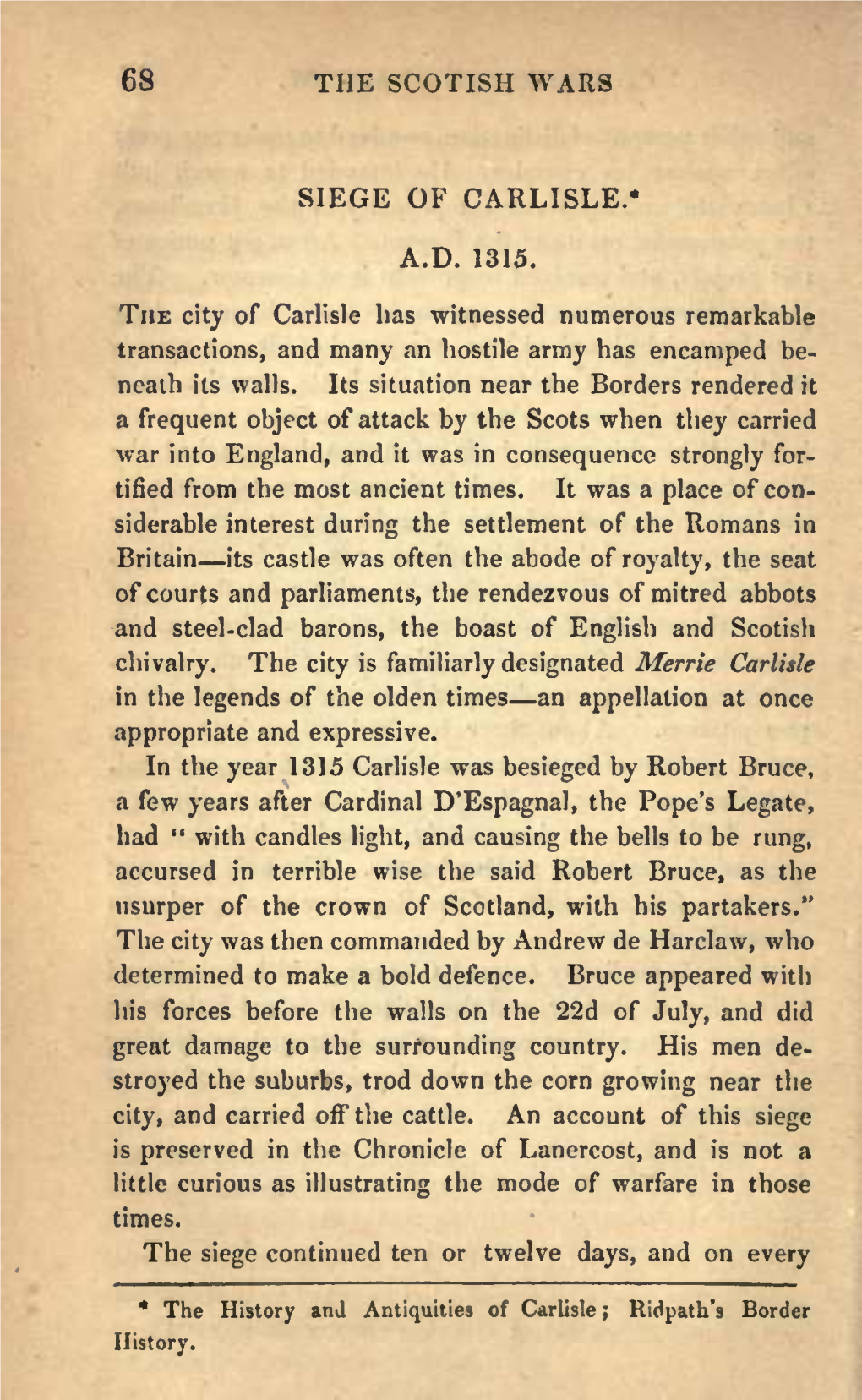 Siege of Carlisle.