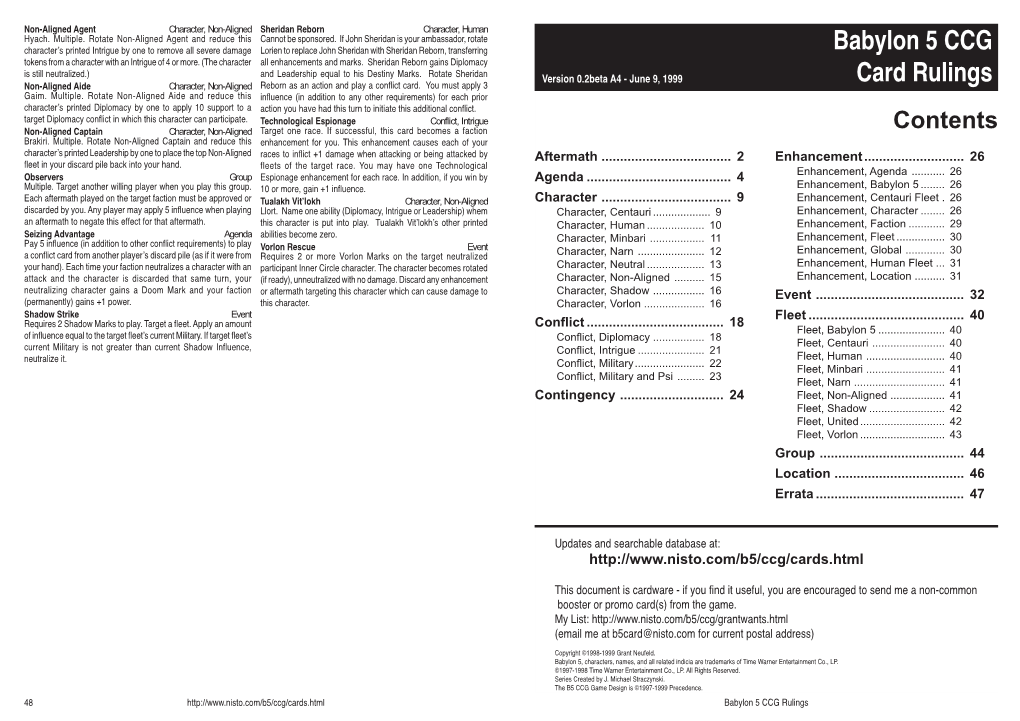 B5 CCG Rulings Booklet A4 (Odd)