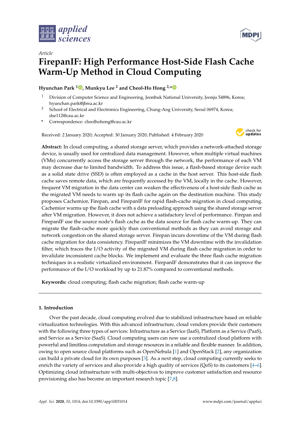 High Performance Host-Side Flash Cache Warm-Up Method in Cloud Computing