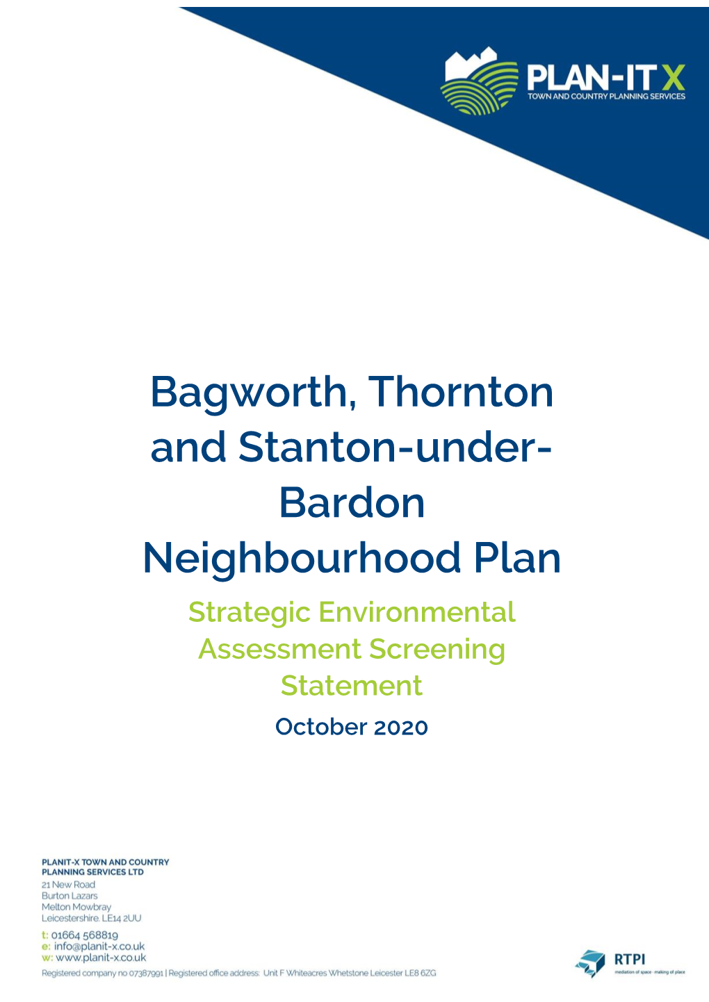 Bagworth, Thornton and Stanton Under Bardon Screening Statement